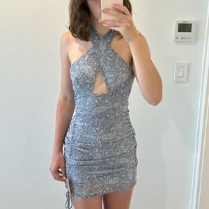 Women's Grey Halter Dress